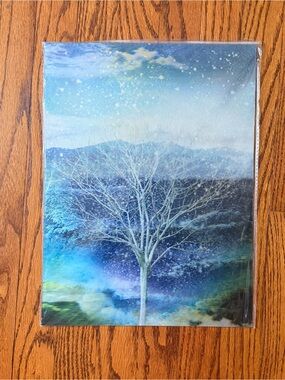 Blue Tree Landscape Wall Art Print